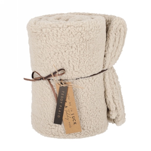 [1681703] Jens Living Teddy Plaid Taupe 160x120x0.5cm 1stuks