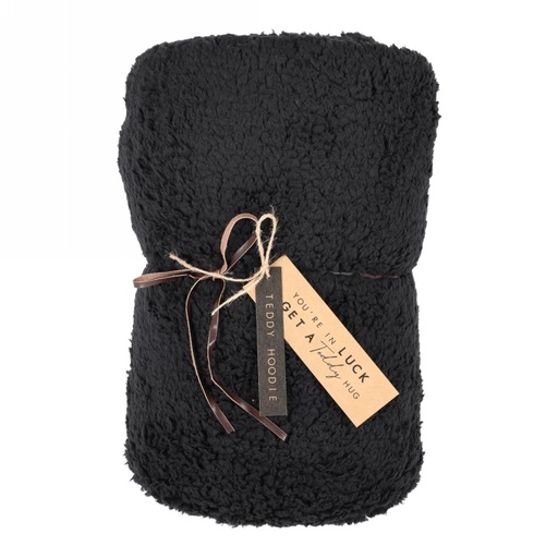 [1681704] Jens Living Teddy Hoodie Zwart 110x110x130cm 1stuks