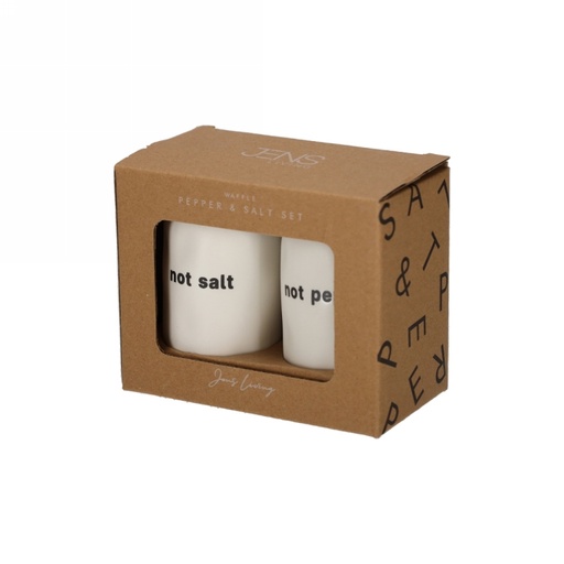 [1681870] Jens Living Text Salt & Pepper Set 5x5x9cm 1stuks