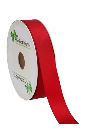 [K1300004] Satijn Dubbel Lint 25mm x 50 meter Bordeaux