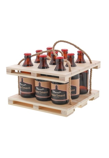 [177006] Bierverpakking Draagbare 9 Flesjes Houten Pallet Met Touw 10stuks