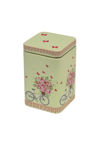 [1630513] Blikken Bike and Flowers 7.2x7.2x10cm 12stuks