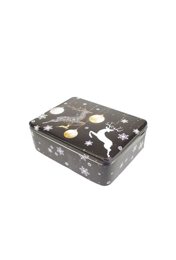 [1630533] Blikken Rendier Zwart Goud 22.3x16.7x7cm 6stuks