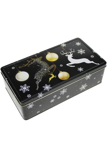 [1630532] Blikken Rendier Zwart Goud 26x14x8cm 6stuks