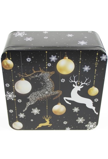 [1630535] Blikken Rendier Zwart Goud 18.7x18.7x8cm 6stuks