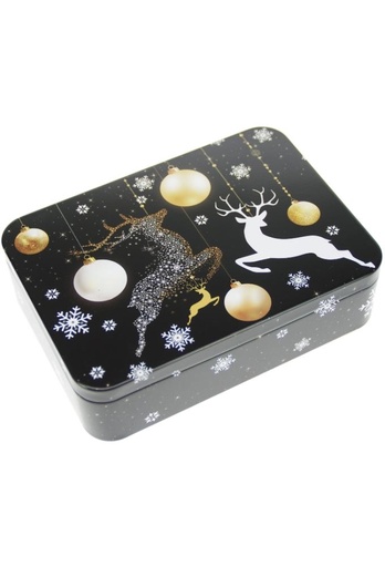 [1630537] Blikken Rendier Zwart Goud 14.2x10.1x3.1cm 12stuks