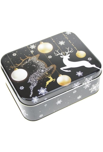 [1630539] Blikken Rendier Zwart Goud 14.7x11.5x5.7cm 12stuks