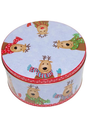 [1630541] Blikken Xmas Rendier doorsnee 18x9.5cm 6stuks