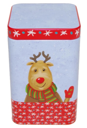[1630545] Blikken Xmas Rendier 7.2x7.2x9.8cm 12stuks