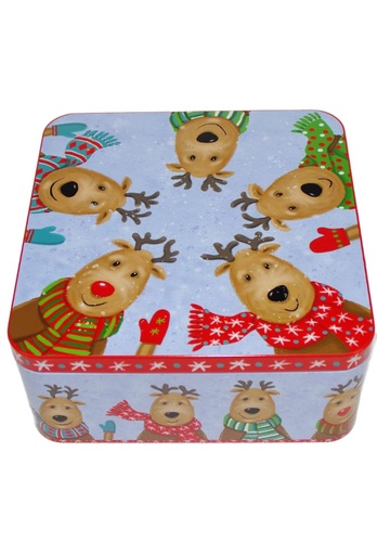 [1630546] Blikken Xmas Rendier 18.7x18.7x8cm 6stuks