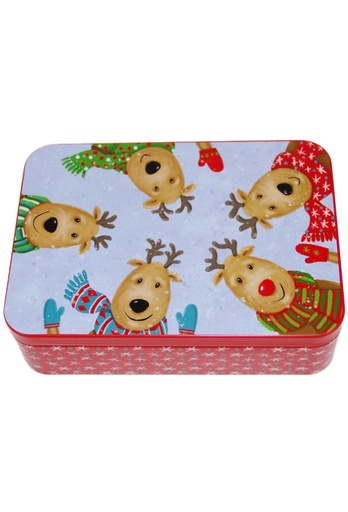 [1630550] Blikken Xmas Rendier 14.2x10.1x3.1cm 12stuks