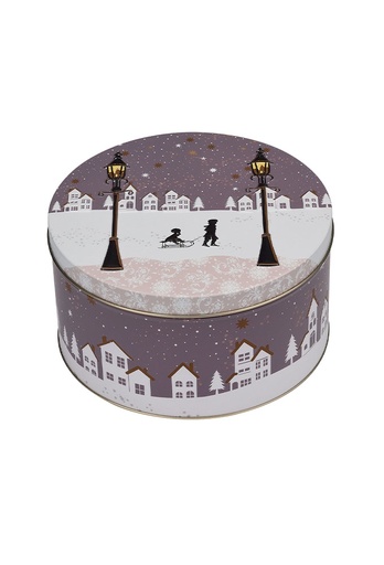 [1630555] Blikken Kerst Nacht doorsnee 18x9.5cm 6stuks