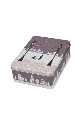 [1630556] Blikken Kerst Nacht 22.3x16.7x7cm 6stuks