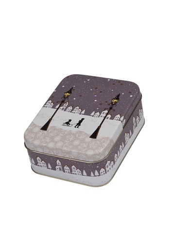 [1630557] Blikken Kerst Nacht 14.7x11.5x5.7cm 12stuks