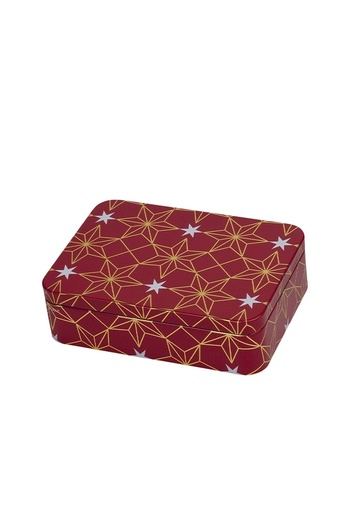 [1630562] Blikken Stars Red 14.2x10.1x3.1cm 12stuks
