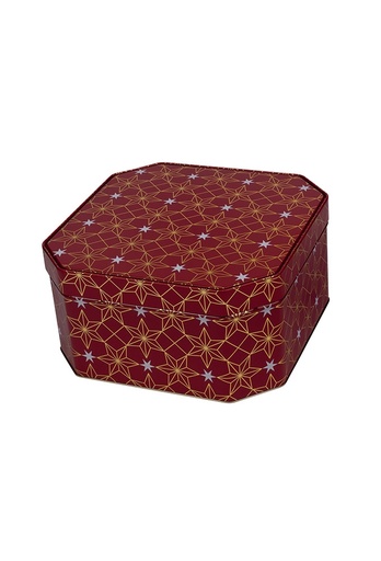 [1630564] Blikken Stars Red 23x23x11cm 4stuks
