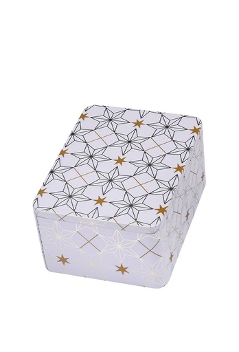 [1630575] Blikken Stars White 16.5x12.5x7cm 4stuks
