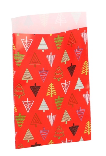 [K1230325] Kerstzakjes Christmas Tree Red 12x19cm 200stuks