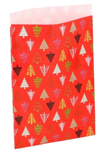 [K1230326] Kerstzakjes Christmas Tree Red 17x25cm 200stuks