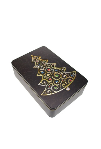 [1630496] Blikken Kersttree Black 35.5x23.5x10cm 6stuks