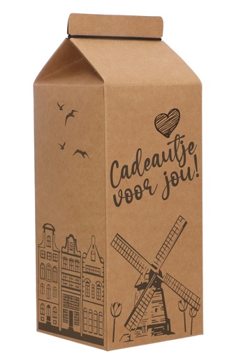 [K1272181-KADO] Kadodoos Melkpak 2.1 liter Cadeautje 10x10x21cm 10stuks