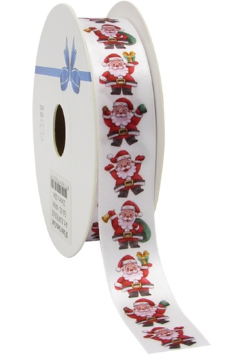 [K1391330] Kerstlint Satijn Lint Fotoprint Kerstman 23mm x 20meter