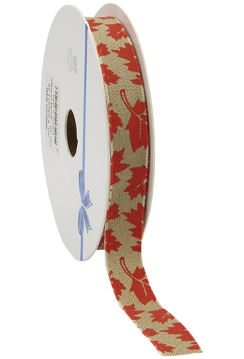 [K1391335] Kadolint Naturel Herfst Bladeren Rood 15mm x 20meter