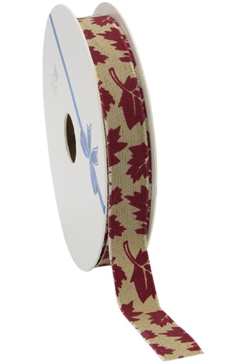 [K1391337] Kadolint Naturel Herfst Bladeren Bordeaux 15mm x 20meter