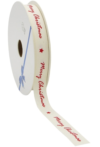 [K1391338] Kerstlint Katoen Merry Christmas Rood 15mm x 20meter