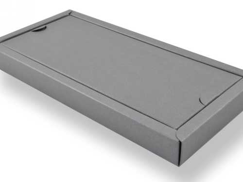 [1450191] Geschenkdoos 12.5x25x2.5cm Bennie Metallic Staal Grijs 50stuks