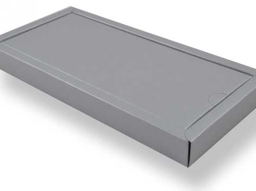 [1450183] Geschenkdoos 12.5x25x2.5cm Bennie Metallic Zilver 50stuks