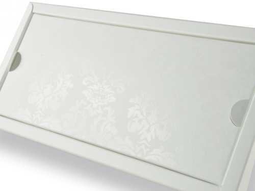 [1450184] Geschenkdoos 12.5x25x2.5cm Bennie Baroc Wit 50stuks