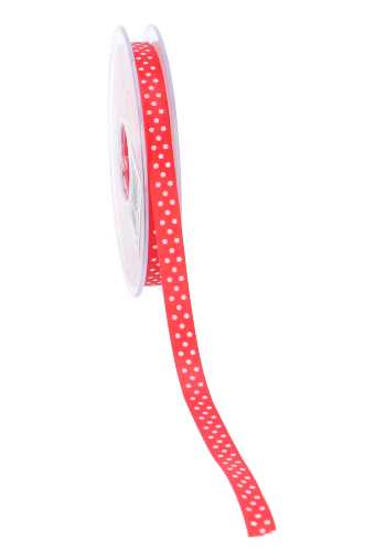 [K1390057] Cadeaulint Satijn Dots Rood 10mm x 20 meter