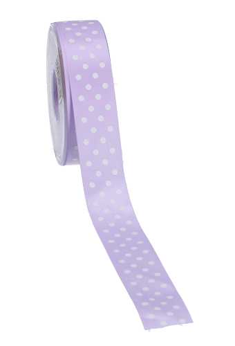 [K1390067] Cadeaulint Satijn Dots Lila 25mm x 20 meter