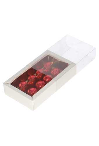 [K1360067] Bonbondoosjes Lederlook Wit Transp.Venster 14.5x7.5x3.5cm 10st