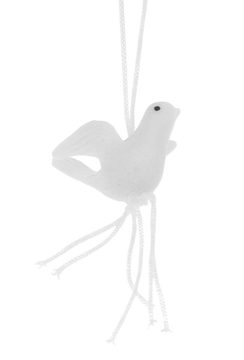 [K1340039] Gelukspoppetjes Wit Duifje Met Koord 100stuks 4x2.2x1.8cm