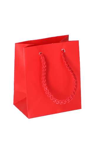 [K1110172] Kadotasjes Latina Mat Rood Met Koord 10x6.5x12cm 12stuks