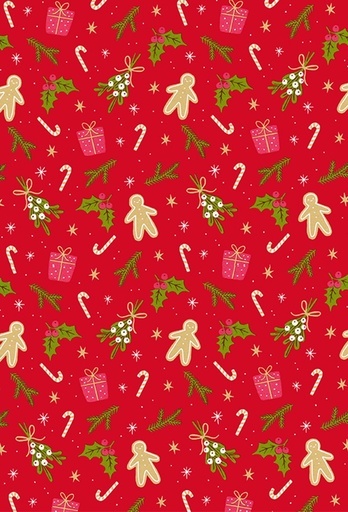 [180142-50] Kerstpapier Coated mistletoe 50cm x 200meter