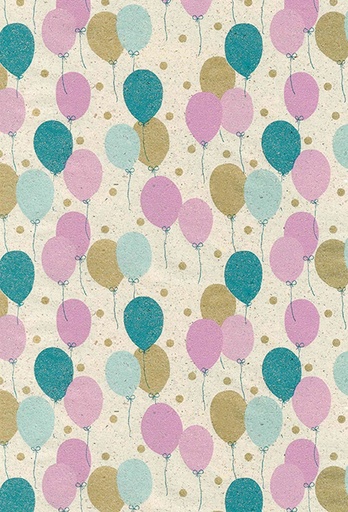 [180155-70] Graspapier petit ballon petrol & fuchsia & goud 70cm x 200meter