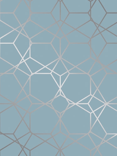 [180112-50] Cadeaupapier Metallic diamond greyblue  50cm x 200meter