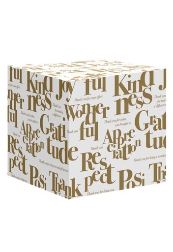 [1401284] Geschenkdozen Thanks For Everything Wit Poef 39x39x39cm 15stuks