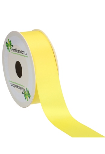 [K1300144] Satijn Dubbel Lint 40mm x 25 meter Licht Geel