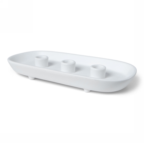 [1681408] Jens Living Keramieken Kandelaar Triple Wit 30x14x3.5cm 1stuks