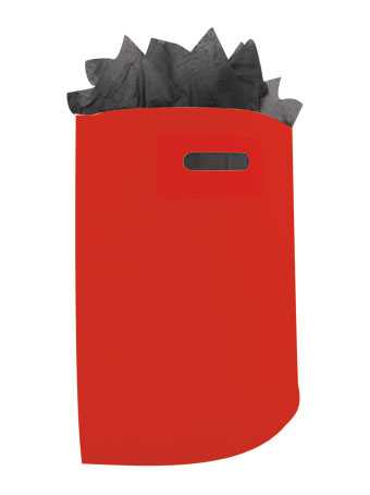 [1120217] Plastic draagtassen Uni Rood 45x4x50+2cm 50 mic 400 stuks