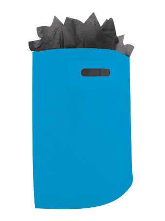 [1120207] Plastic draagtassen Uni Hemels Blauw 45x4x50+2cm 50 mic 400stuks