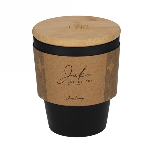 [1681894] Jens Living Koffiebeker Jake Gerecycled Pp Zwart 9x9x10.5cm 1stuks