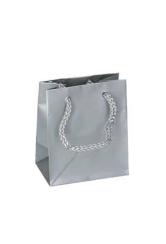 [K1110169] Kadotasjes Latina Mat Zilver Met Koord 10x6.5x12cm 12stuks