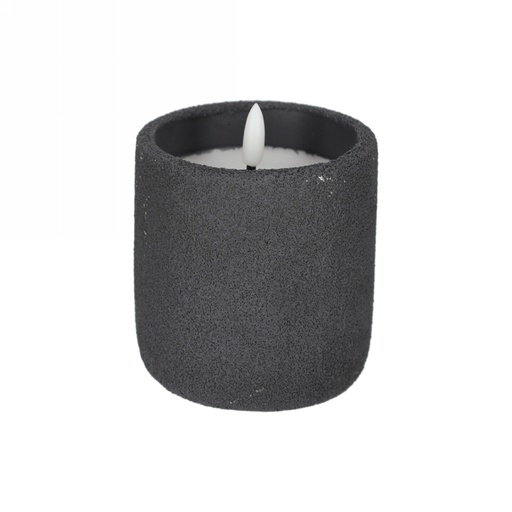 [1681948] Jens Living Frosted Led Kaars Antraciet 9x9x10.5cm 1stuks
