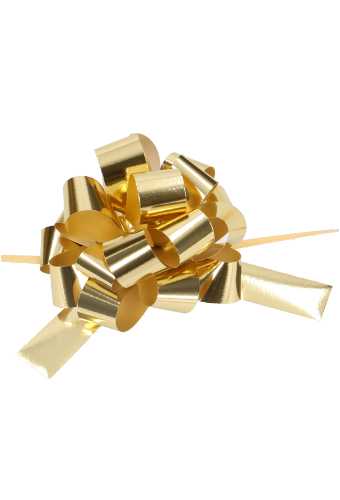 [K1420065] Trek Strikken Metallic Goud Doorsnee 95mm met een lint 19mm 30stuks