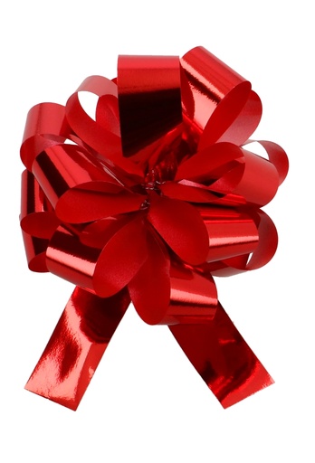 [K1420064] Trek Strikken Metallic Rood Doorsnee 95mm met een lint 19mm 30stuks